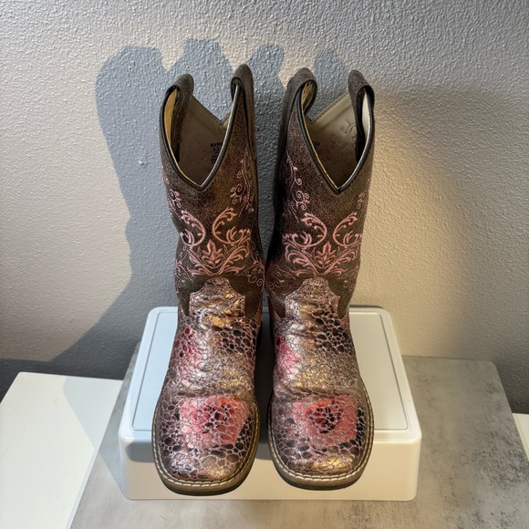 Shyanne Girls’ Aria Brown & Pink Sparkly Western Boots size 12.0-D - Picture 5 of 9